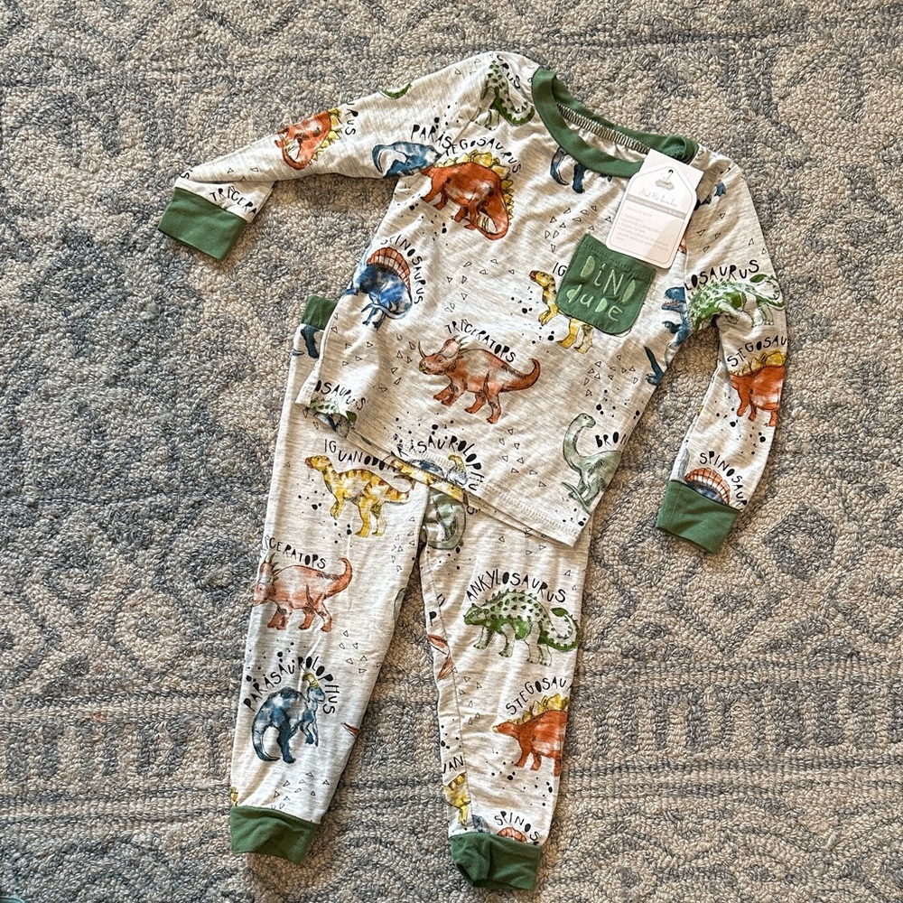 Mud Pie dinosaur two piece size 9-12 months NEW